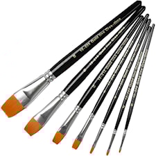 Gold Line-penslar, nr. 0+2+4+8+12+16+20, L: 16,5-21 cm, B: 1-7 mm, platta, 7 st./ 1 förp.