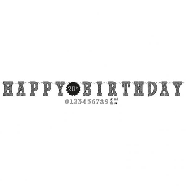 Svarta tavlan Jumbo Banner, Happy Birthday
