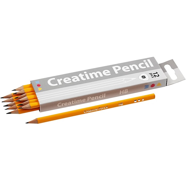 Skoleblyant, L: 17,5 cm, HB, tykkelse 7 mm, mine 2 mm, 12 stk./ 1 pk.