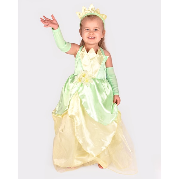 Kostymkjole Prinsesse Tiana 110-116 cm Den Goda Fen