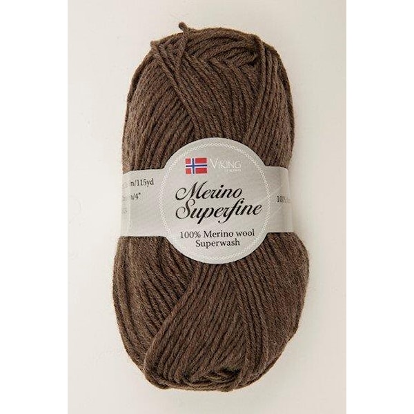 Viking of Norway Merino Superfine Garn Merinoull 50g Brun 608
