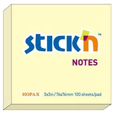 Notisblock 100b 76x76mm Gul Stick'n