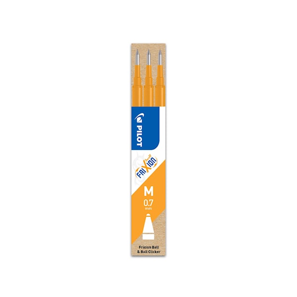 Patronpåfyll Frixion 0,7mm Aprikos Oransje 3-pakning Pilot