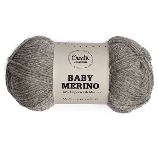 Baby Merinoull Garn 50 g Medium Grey A007 Adlibris