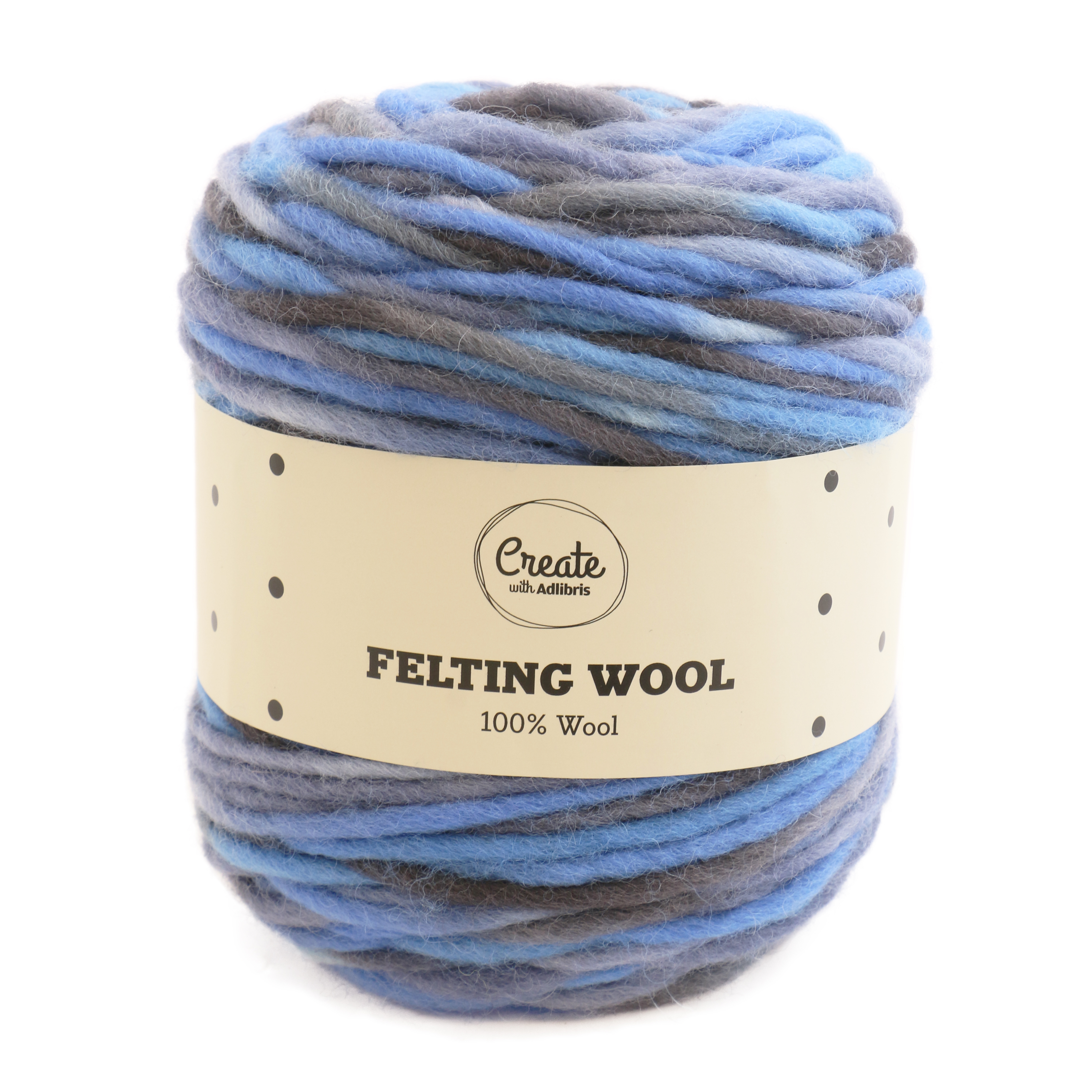 Adlibris Felting Wool 100 G (off White, Dark Grey Melange+ 23 Muuta ...