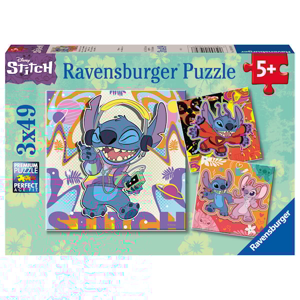 Puslespill 3X49 Disney Stitch