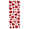 Glitterstickers Hjärtan, 10x24 cm, 2 ark, röd
