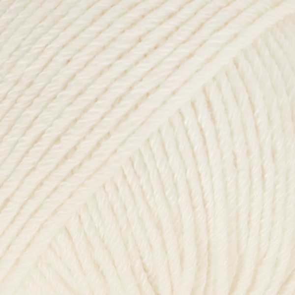 Drops, Cotton Merino Uni Colour, Garn, Ullmiks, 50 g, Natur 01