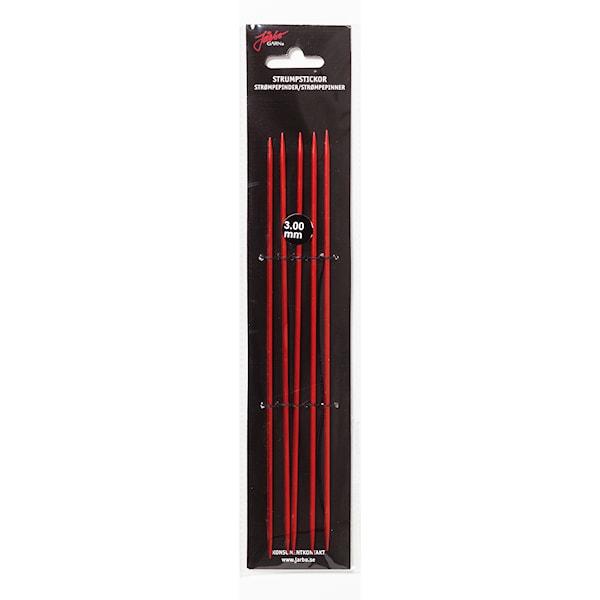 Strumpstickor 20 cm/4,0 mm Röd 5 st