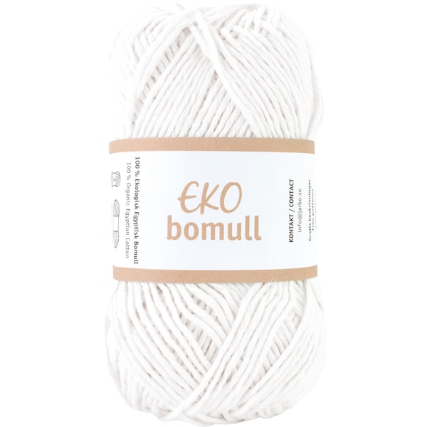 Järbo Eko bomull Garn Eko Bomull 50g Ecru (63202)