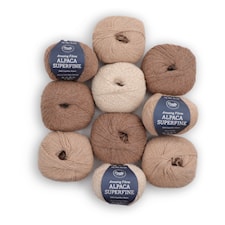 Adlibris Alpaca Superfine Garn 50g Natural alpaca beige 10-pack