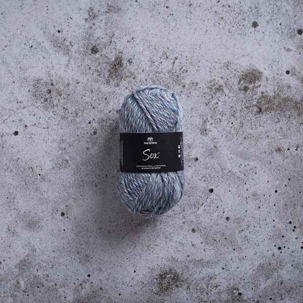 Sox Garn Ullmiks 50 g Jeansblå/lys blå/ubleket Svarta Fåret