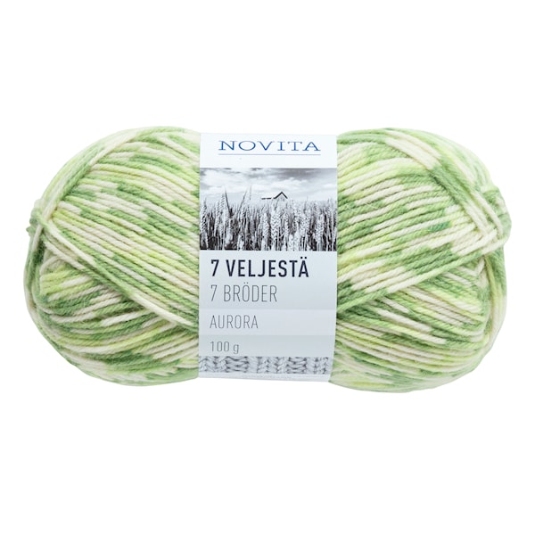 Novita 7 bröder Aurora Garn Ullmix 100 g liljekonvalj 833