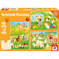 Pussel Mina gårdsvänner 3x24 bitar, Schmidt