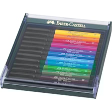 Faber-Castell Pitt Artist Pen Plastetui m/12 Basisfarger
