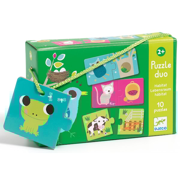 Duo Puzzle Animal Nest 10 puslespill med 2 brikker, Djeco