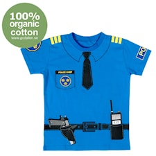 Blå polis T-shirt,Large