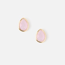 Gullbelagte øredobber med Rose Quartz