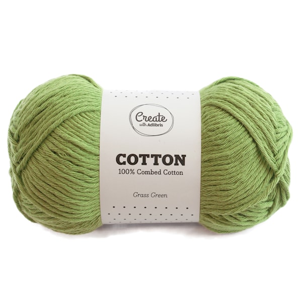 Adlibris Cotton 8/9 lanka 100g Grass Green A093