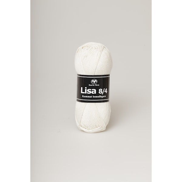 Lisa 8/4 Garn Bomull 50 g natur 05 Svarta Fåret