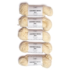 5-pk Chunky Wool DIY Ullgarn 100 g Undyed A732 Adlibris