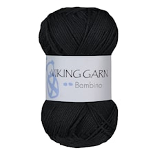 Bambino Garn Bomullsmix 50 g Svart 403 Viking Garn