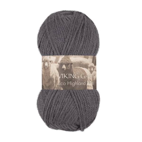 Highland Eco Wool Garn 50 g Stålgrå Viking Garn