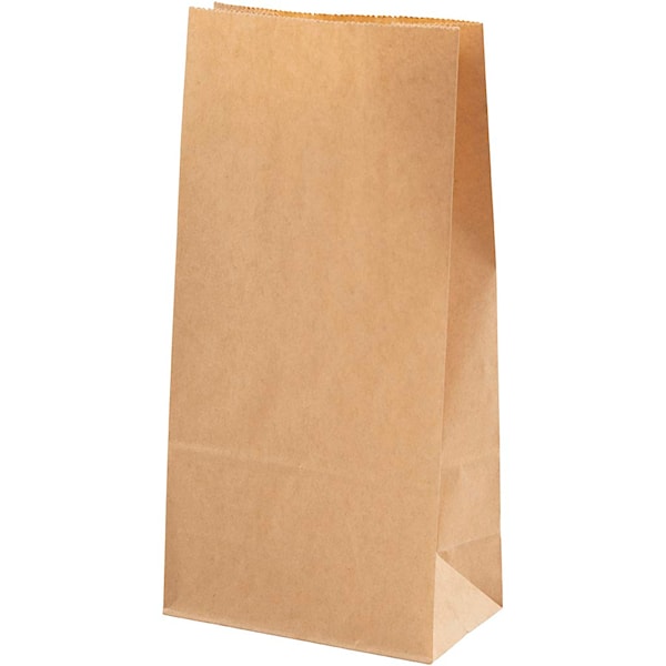 Papirpose, H: 22.5 cm, str. 6,5x11 cm, 50 g, brun, 10 stk./ 1 pk.