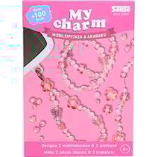 Pärlset Mobilsmycke & Armband  Rosa Sense