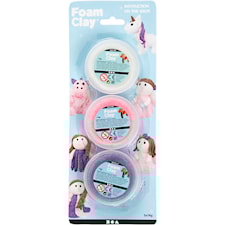 Foam Clay®, pinkki, violetti, valkoinen, kimalle,metallinen, 3x14 g/ 1 pkk