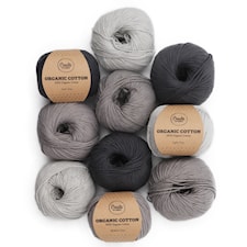 Adlibris Organic cotton garn 50g Shades of grey 10-pack