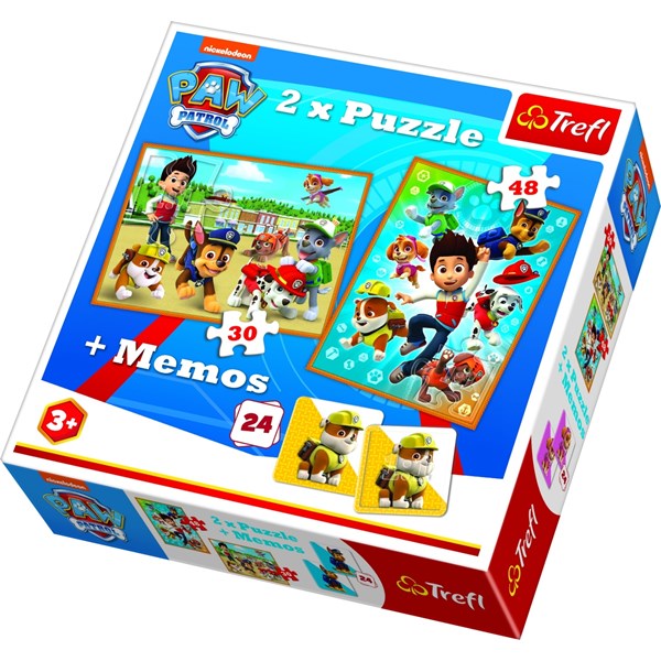 Paw Patrol To the rescue, Pussel 2-i-1 + Memory, Trefl