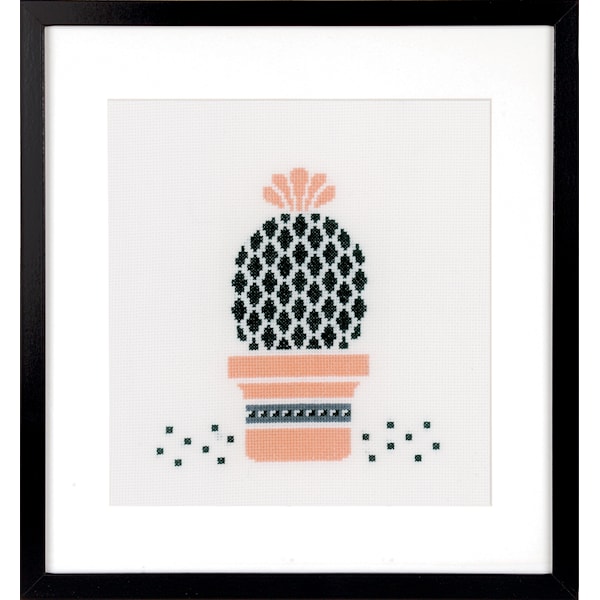 Broderisett Telte Korssting Pink Succulent 20 x 20 cm Vervaco