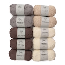 Adlibris Bomull 8/4 Garn 100g Coffee & Cream 10-pack