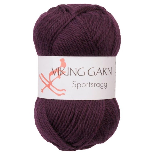 Viking of Norway Sportsragg Garn Ullmix 50g Mörk lila 578