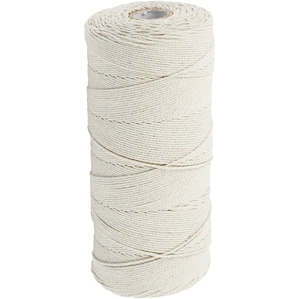 Knyttegarn, L: 315 M, tykkelse 1 mm, Tynn kvalitet 12/12, lys natur, 220 g/ 1 nst.