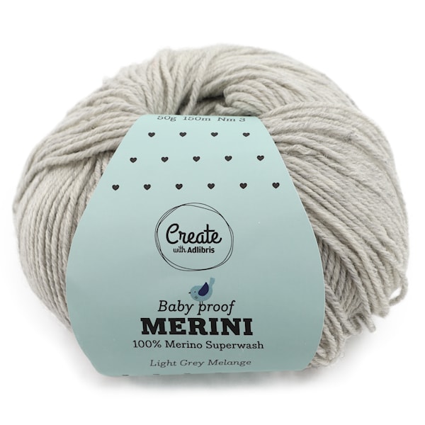 Adlibris, Merini, 50 g, Light Grey Melange A351