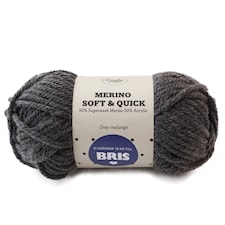 Adlibris BRIS Merino Soft & Quick Garn Ullmix 150g Grey Melange A047