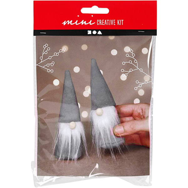 Mini DIY Kit, Nesenisser, H: 12 cm, grå, 1 pk.