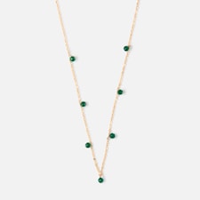 Kultapäällysteinen Kaulakoru, Teardrop Ditzy, Emerald stenar