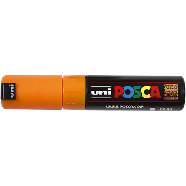 Posca Tusj, nr. PC-8K, strek 8 mm, bred, bright yellow, 1 stk.