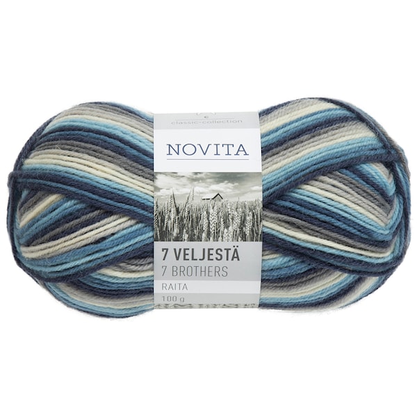 Novita 7 Bröder Raita Garn Ullmix 100 g, öppet hav 840