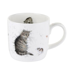 Royal Worcester WD Katt & Mus Mugg 31 cl Vit