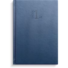 Kalender 2026 1-årsdagbok Blått konstläder Burde