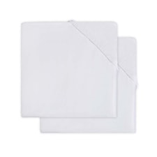 Jollein Dra-på lakan 100% bomullsjersey 60x120cm white (2pack)