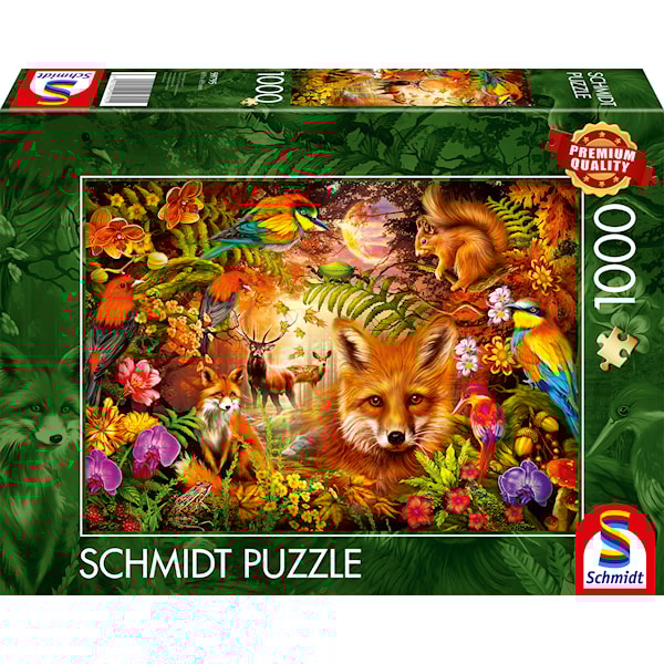 Puslespill Flowers fur and feathers 1000 brikker Schmidt
