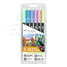 Brush Pen Ritpennor Tombow ABT Dual Brush Pastell 6-pack