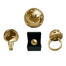 Ioaku Globe Ring Alloy Gold