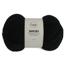 Adlibris Socki Lanka Yksivärinen Villasekoitus 100g Black A004