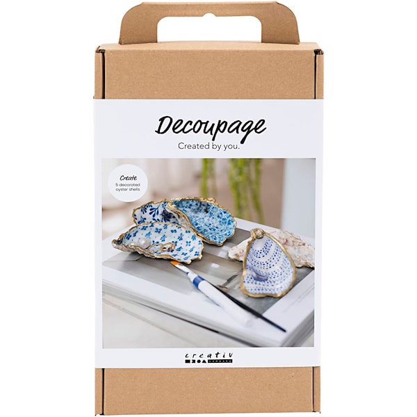 DIY Kit Decoupage, Ostronskal, bl&aring;, 1 f&ouml;rp.